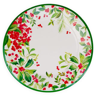 Caspari Holly Chintz White Dinner Plates 17560DP