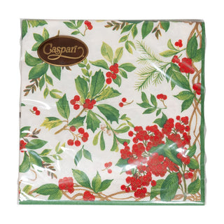 Caspari Holly Chintz White Napkin Luncheon 17560L