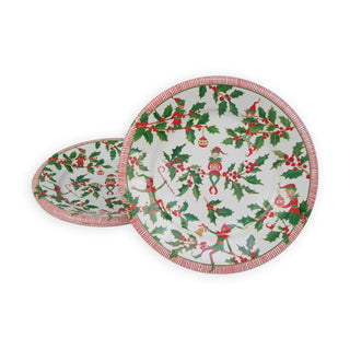 Caspari Jingle Elves Salad/Dessert Plates 17580SP