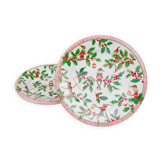 Caspari Jingle Elves Salad/Dessert Plates 17580SP