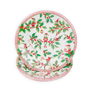 Caspari Jingle Elves Salad/Dessert Plates 17580SP