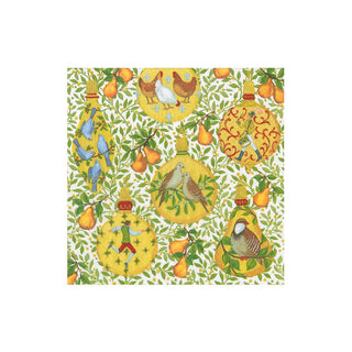 Caspari In A Pear Tree Boxed Cocktail Napkins - 40 Per Box 17600B