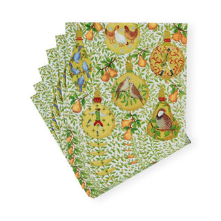 Caspari In A Pear Tree Napkin Cocktail 17600C