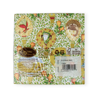Caspari In A Pear Tree Napkin Cocktail 17600C