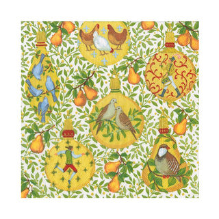 Caspari In A Pear Tree Napkin Luncheon 17600L