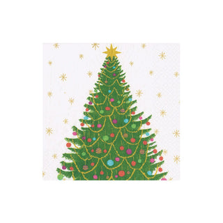 Caspari Merry And Bright Cocktail Napkins - 20 Per Package 17610C