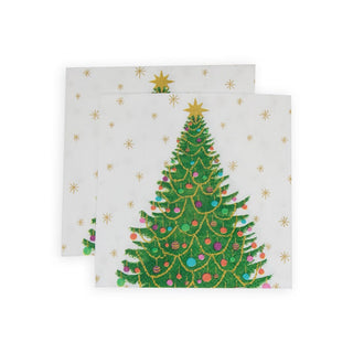 Caspari Merry And Bright Napkin Cocktail 17610C