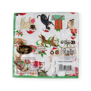 Caspari Christmas Mischief Napkin Cocktail 17640C