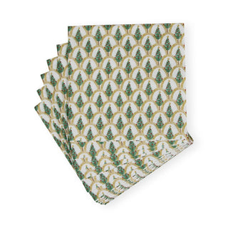 Caspari Deco Christmas Gold Cocktail Napkins - 20 Per Package 17660C
