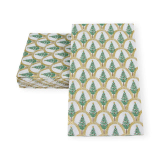 Caspari Deco Christmas Gold Guest Towel 17660G