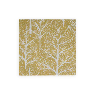 Caspari Winter Trees Gold/White Napkin Dinner 17670D