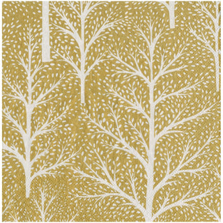 Caspari Winter Trees Gold/White Napkin Dinner 17670D