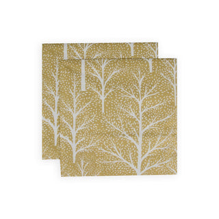 Caspari Winter Trees Gold & White Napkin Dinner - 20 Per Package 17670D