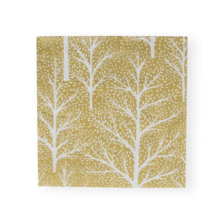 Caspari Winter Trees Gold & White Luncheon Napkins - 20 Per Package 17670L