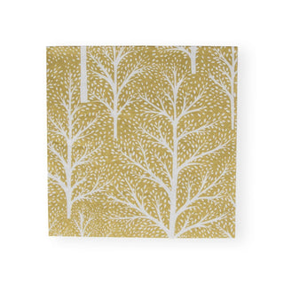 Caspari Winter Trees Gold/White Napkin Luncheon 17670L
