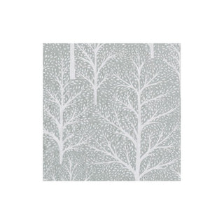 Caspari Winter Trees Silver & White Boxed Cocktail Napkins - 40 Per Box 17671B