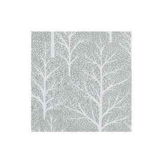 Caspari Winter Trees Silver/White  Napkin Box Cocktail - 40 per box 17671B