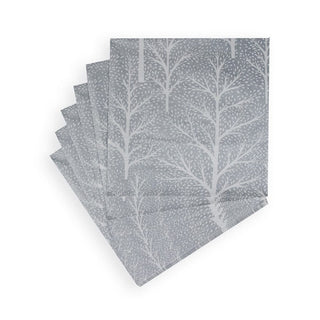Caspari Winter Trees Silver/White Napkin Dinner 17671D