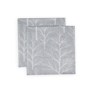 Caspari Winter Trees Silver/White Napkin Dinner 17671D