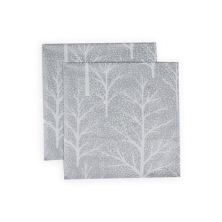 Caspari Winter Trees Silver & White Napkin Dinner - 20 Per Package 17671D