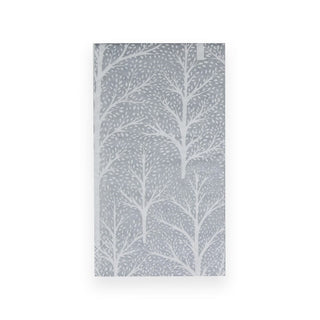 Caspari Winter Trees Silver & White Guest Towel Napkins - 15 Per Package 17671G