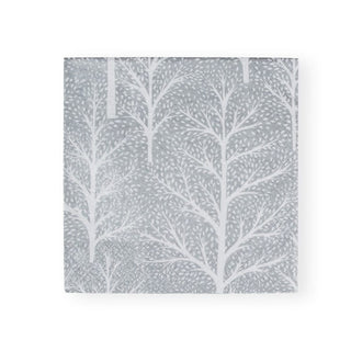 Caspari Winter Trees Silver & White Luncheon Napkins - 20 Per Package 17671L