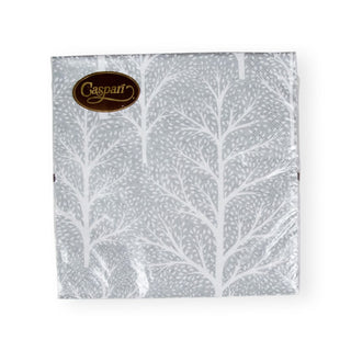 Caspari Winter Trees Silver/White Napkin Luncheon 17671L