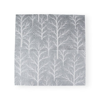 Caspari Winter Trees Silver/White Napkin Luncheon 17671L