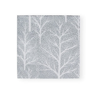Caspari Winter Trees Silver/White Napkin Luncheon 17671L