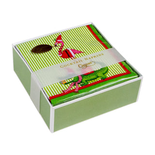 Caspari Zooey Christmas  Napkin Box Cocktail - 40 per box 17690B