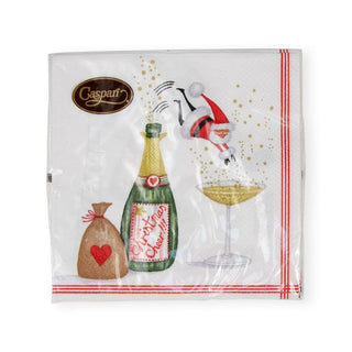 Caspari Santa Splash Cocktail Napkins - 20 Per Package 17700C