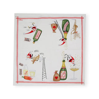 Caspari Santa Splash Cocktail Napkins - 20 Per Package 17700C