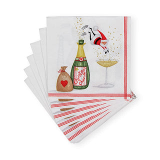 Caspari Santa Splash Cocktail Napkins - 20 Per Package 17700C