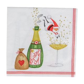 Caspari Santa Splash Napkin Cocktail 17700C