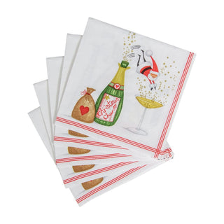 Caspari Santa Splash Napkin Cocktail 17700C