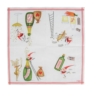 Caspari Santa Splash Napkin Cocktail 17700C
