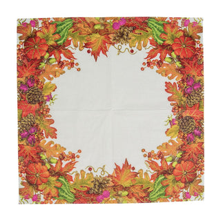 Caspari Harvest Garland White Napkin Cocktail 17710C