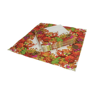 Caspari Harvest Garland White Napkin Cocktail 17710C
