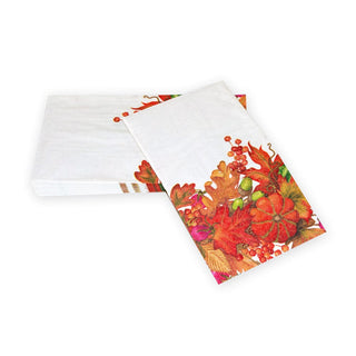 Caspari Harvest Garland White Guest Towel 17710G