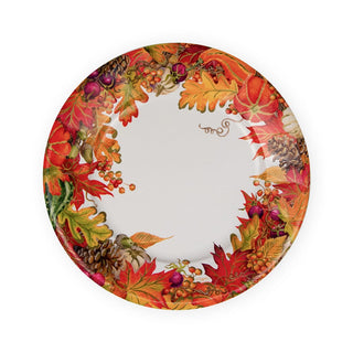 Caspari Harvest Garland White Salad/Dessert Plates 17710SP