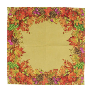 Caspari Harvest Garland Gold Napkin Cocktail 17711C
