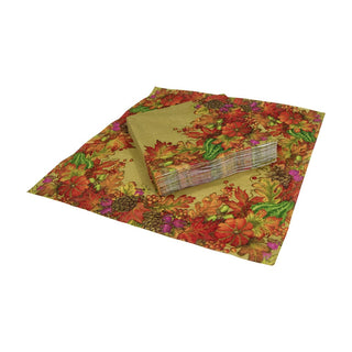 Caspari Harvest Garland Gold Napkin Cocktail 17711C