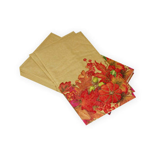 Caspari Harvest Garland Gold Guest Towel Napkins - 15 Per Package 17711G