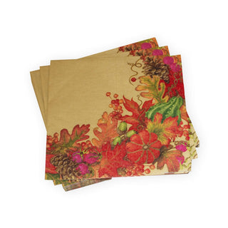 Caspari Harvest Garland Gold Napkin Luncheon 17711L
