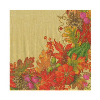 Caspari Harvest Garland Gold Napkin Luncheon 17711L