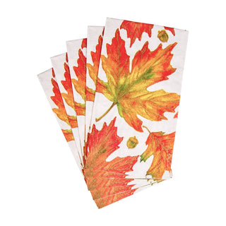 Caspari Autumn Hues White Guest Towel 17720G