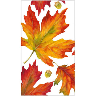 Caspari Autumn Hues White Guest Towel 17720G