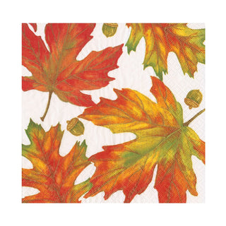 Caspari Autumn Hues White Napkin Luncheon 17720L