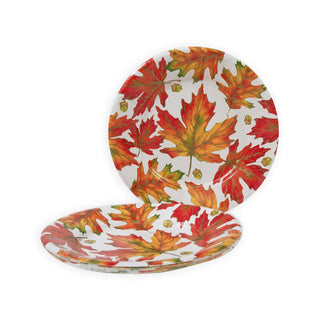 Caspari Autumn Hues White Salad/Dessert Plates 17720SP