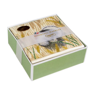Caspari Homestead Turkey Taupe  Napkin Box Cocktail - 40 per box 17730B